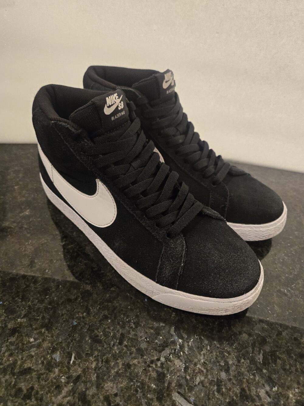 Nike Men Suede Black/White High-Top Sneakers 8.5 US